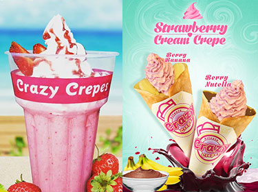 草莓冰沙 & 草莓冰淇淋可丽饼