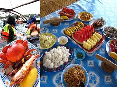 Island hopping with seafood lunch